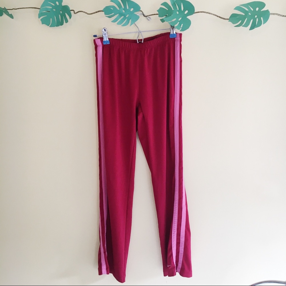 Nike Red Pink Stripe Track Pants